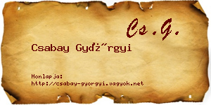 Csabay Györgyi névjegykártya